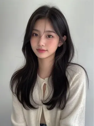 ロング カラー 韓国レイヤー・ ハッシュ🤍しゅうじのヘアスタイル