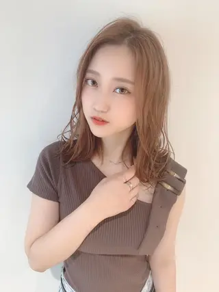 ミディアム カラー なりたいが叶う ながしまじゅんきのヘアスタイル
