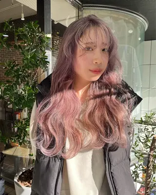 ロング カラー 💖デザインカラー/ タダ ハナカ💖のヘアスタイル