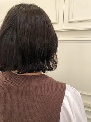 ミディアム カラー ヘアアレンジ 抜け感ボブ×パーマ |kazaneのヘアスタイル
