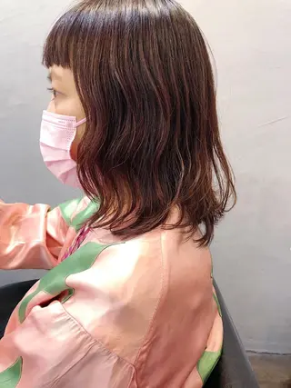 ミディアム パーマ 長井 美佳のヘアスタイル