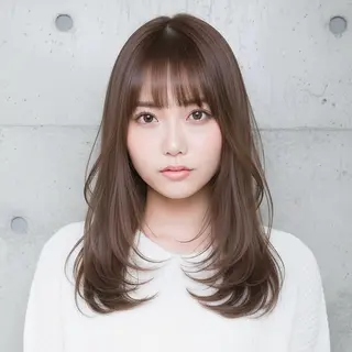 セミロング ハッシュカット 田窪珠妃のヘアスタイル