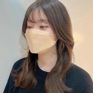 セミロング パーソナルカラー lapiax阿部のヘアスタイル