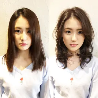 ミディアム 髪質改善縮毛矯正 専門店のヘアスタイル