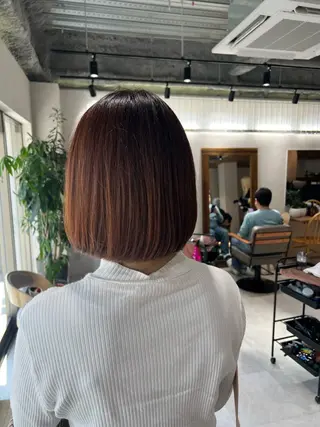 ショート 艶ボブ🤎ボブパーマ 透明感カラー\メンズのヘアスタイル