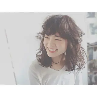 セミロング カラー パーマ ヘアアレンジ エイジングケア/大人 デザイン/FRAMEのヘアスタイル