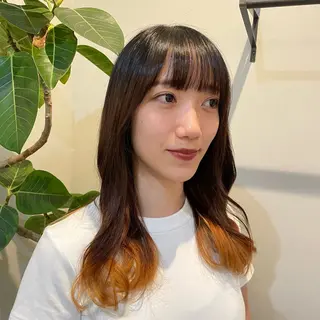セミロング カラー こいけ みきののヘアスタイル