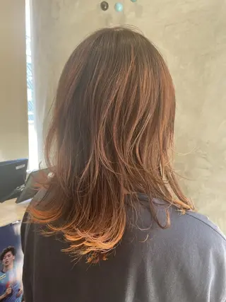 セミロング カラー ブリーチなし透明感 カラー✨横山 佳希のヘアスタイル