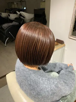 ミディアム カラー 福永 ちひろのヘアスタイル