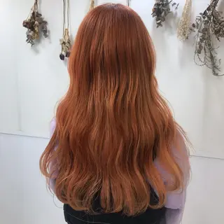 ロング カラー 馴染ませNo.1🧃 エクステ・アレンジのヘアスタイル