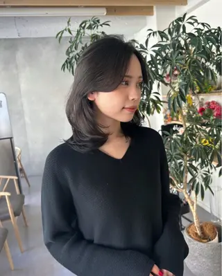 ミディアム ayu omochaのヘアスタイル