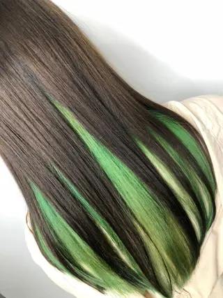 ロング カラー ヘアアレンジ キッズ カラー特化サロン Eir心斎橋のヘアスタイル