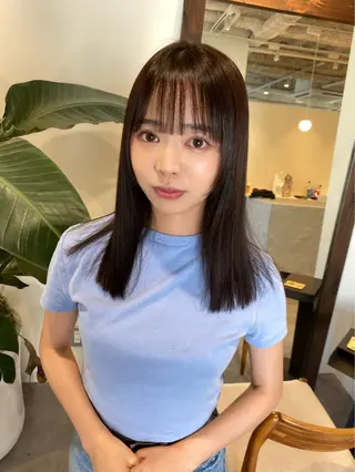 セミロング うる艶ヘア♡韓国好き 透明感　shotaのヘアスタイル