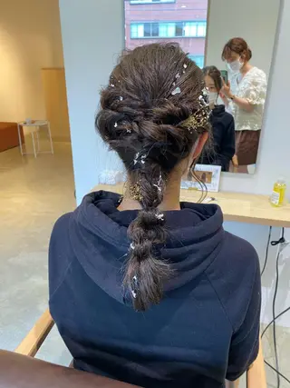 ヘアアレンジ 酸性ストレート/ブリ ーチなしWカラー河本のヘアスタイル
