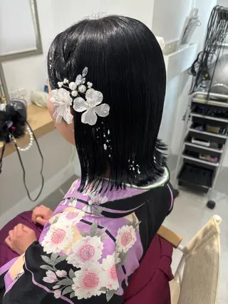 セミロング ヘアアレンジ ayaka #パーマ#アレンジのヘアスタイル
