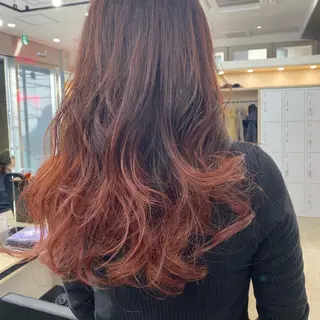 ロング カラー オリーブ/アッシュ やわらか透明感カラーのヘアスタイル