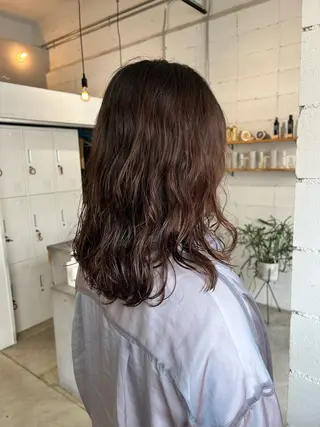 セミロング パーマ 1回で綺麗になる 髪質改善 小山光のヘアスタイル