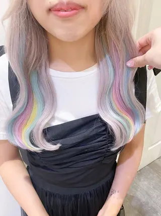 セミロング 横浜🍒ルーツカラー エクステ／RIEのヘアスタイル