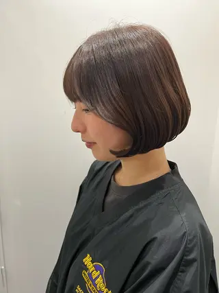 ショート カラー ヘアアレンジ 🥀暖色韓国ヘア💕 保科侑花のヘアスタイル