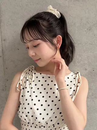 ロング カラー ブリーチなしカラー ダブルカラーエクステのヘアスタイル