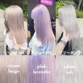 セミロング カラー ヘアアレンジ TAKUMAブリーチ /切りっぱなし🪽のヘアスタイル