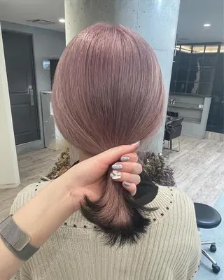 セミロング ♡似合わせハイトーン ♡maiのヘアスタイル