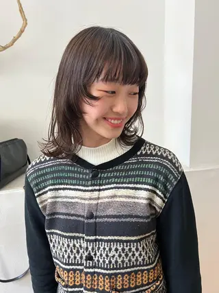 ミディアム カラー 顔周りカット/透明感 カラー✂️MEIのヘアスタイル