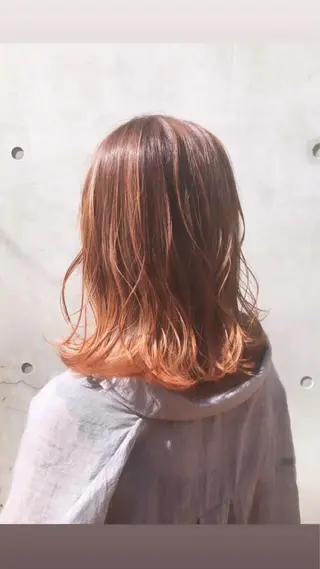 ミディアム カラー ヘアアレンジ アイラッシュ/美容室 個室/瀬戸 一菜のヘアスタイル