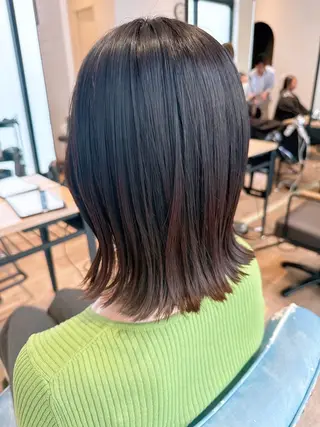 ミディアム カラー 耳つぼ/クロスパーマ /イシグロのヘアスタイル
