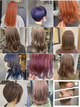 ロング カラー パーマ ヘアアレンジ N゜jillva ナンバージルバのヘアスタイル