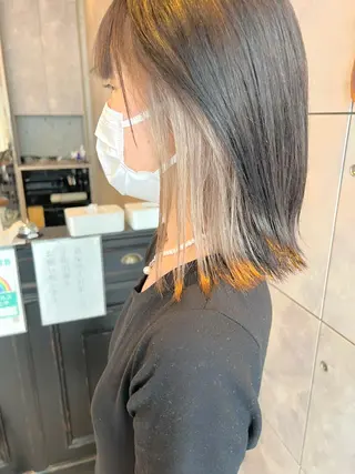 ミディアム カラー ヘアアレンジ 🌈インナーカラー ‘ショウマ’🌈のヘアスタイル