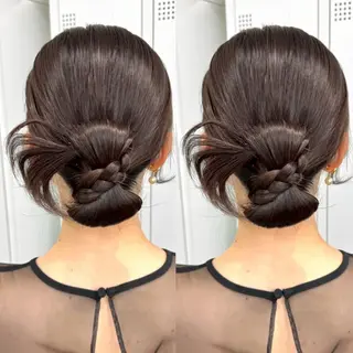 セミロング ヘアアレンジ ヘアメ🎀推しカラー 🥣横浜/しほ🧸のヘアスタイル