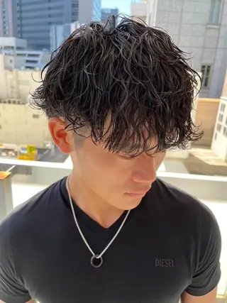 パーマ メンズ Bond Story りき カラーモデルのヘアスタイル