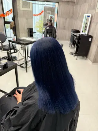セミロング カラー メンズ ☁️かずき☁️青.紫 推し活カラー💫のヘアスタイル