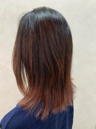 セミロング カラー 加藤 遥花のヘアスタイル