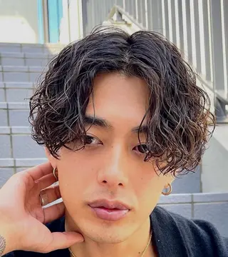 ショート パーマ メンズ かずき 💈毛流れ💈のヘアスタイル