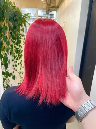 ミディアム カラー ブリーチ有無Wカラー メンズパーマ大成のヘアスタイル