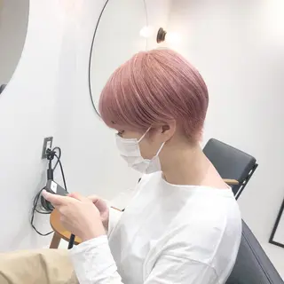 ショート カラー ヘアアレンジ 🌸ハイトーン 新田　廉 🌸のヘアスタイル