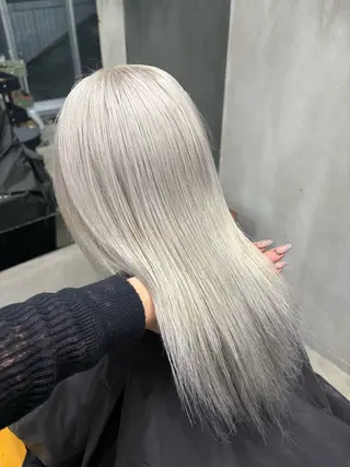 セミロング カラー 天神/ハイトーン/艶 カラー/Miharuのヘアスタイル