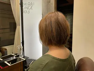 ショート カラー くせ毛カット終着点 カワサキトオル溝の口のヘアスタイル