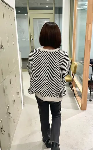 ミディアム カットパーマモデル 山中 遥のヘアスタイル