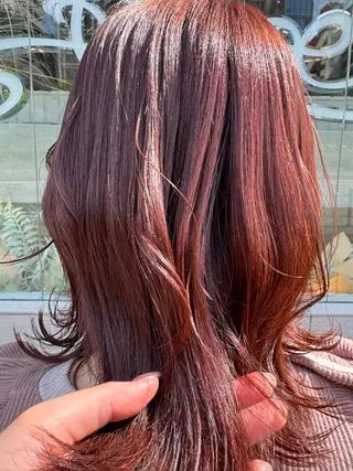 ミディアム カラー 堀江美容室 千晶のヘアスタイル