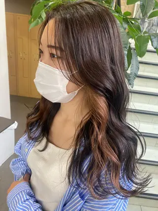 ロング カラー ヘアアレンジ TSUNA 🌙 Lim 五反田のマツエク・マツパデザイン