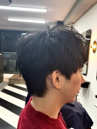 ショート カラー パーマ ヘアアレンジ メンズ 伊藤 陸のヘアスタイル