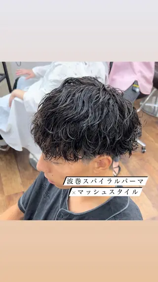 ミディアム パーマ メンズ Rikito .のヘアスタイル