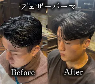 ショート 曲がる縮毛 フェザー ニュアンス  佐々木のヘアスタイル