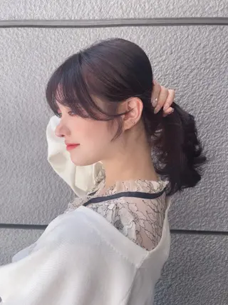 ミディアム ヘアアレンジ 🤎小顔レイヤー /ベージュ🤎友香のヘアスタイル