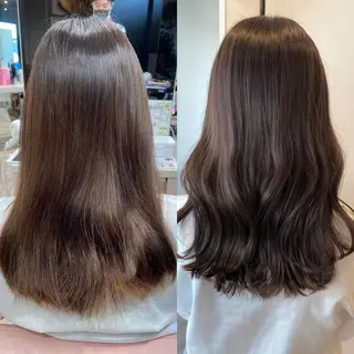 セミロング カラー 顔まわりカット🌟 くびれヘア/寺門遥輝のヘアスタイル