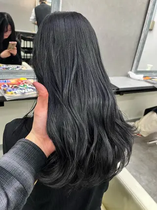 セミロング カラー ブリーチ有無Wカラー メンズパーマ大成のヘアスタイル