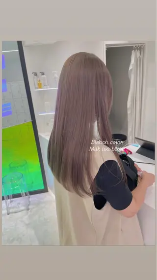 セミロング カラー 🤍💕ブリーチカラ ーAyaka💕🤍のヘアスタイル